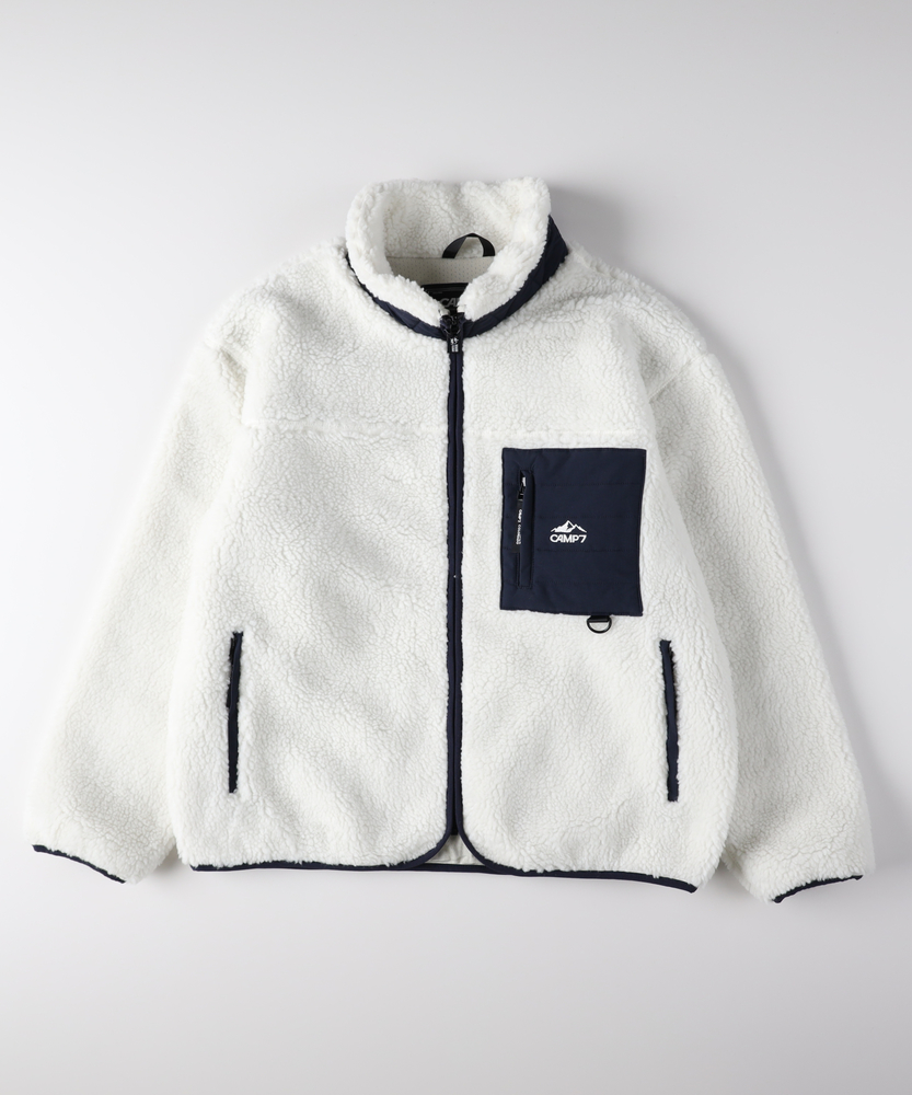 Right-on(近畿中国)のボアフルジップスタンドネックブルゾン