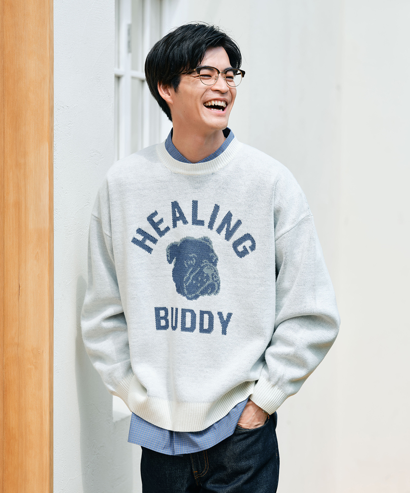 Right-on(近畿中国)の<カートにて10％off：WEB限定/12/8まで>バルキーニットアニマル柄クルーネックセーター