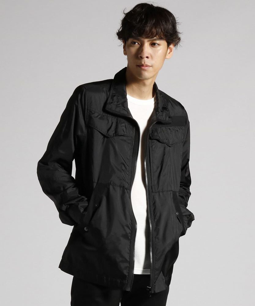 G-Star RAW ナイロンジップアップジャケット メンズ ブラック