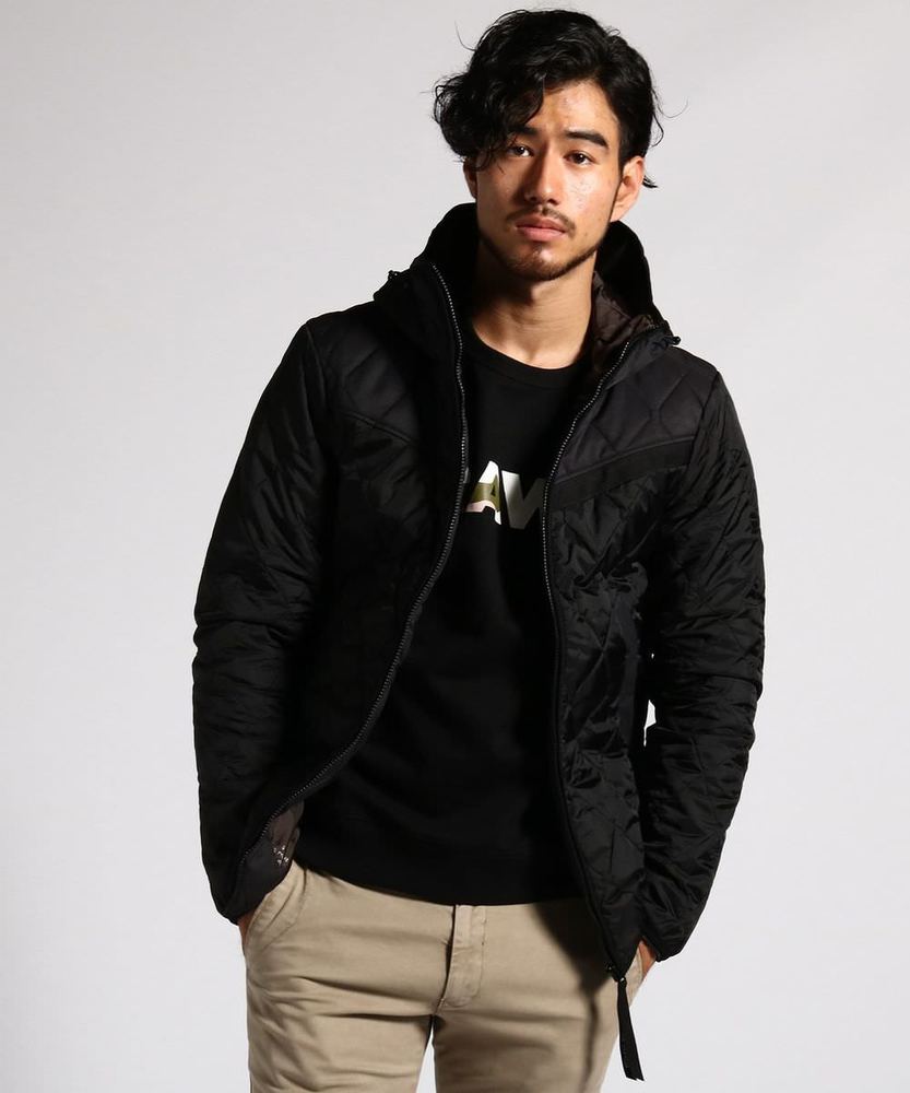 G-Star RAW 中綿入りキルティングブルゾン メンズ ブラック