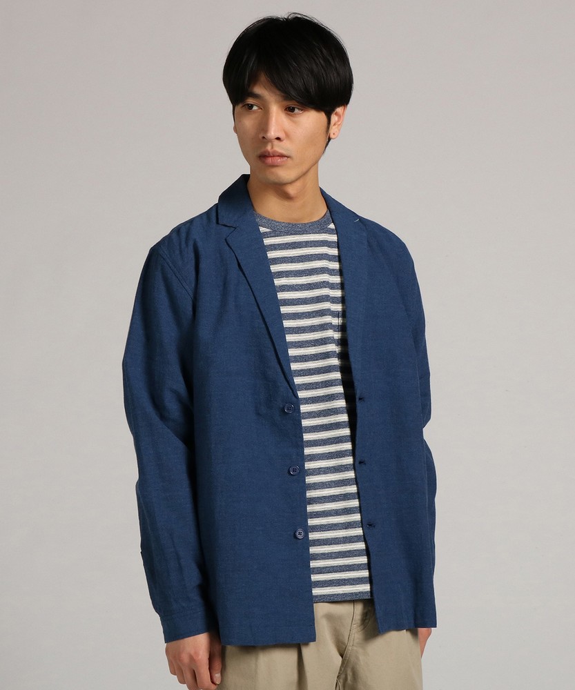 BACK NUMBER 「WASHI DENIM」和紙コーチテーラードジャケット メンズ ブルー