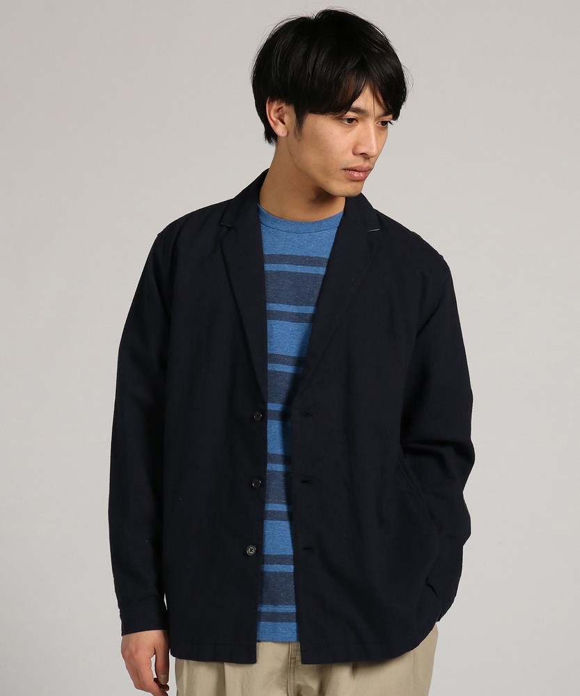 BACK NUMBER 「WASHI DENIM」和紙コーチテーラードジャケット メンズ ネイビー