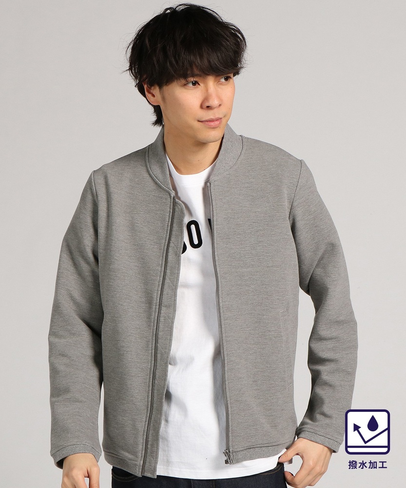 BACK NUMBER 撥水ストレッチリブブルゾン メンズ グレー