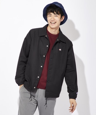 Champion 【期間限定20%OFF】ロゴコーチジャケット メンズ ブラック