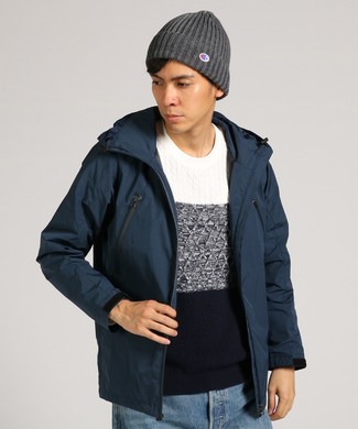 CAMP7 【期間限定20%OFF】スポーツフーデッドジャケット メンズ ネイビー