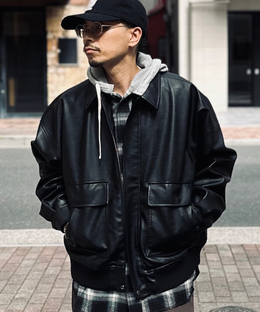 Right-on(近畿中国)の合成皮革 Aー2フライトジャケット