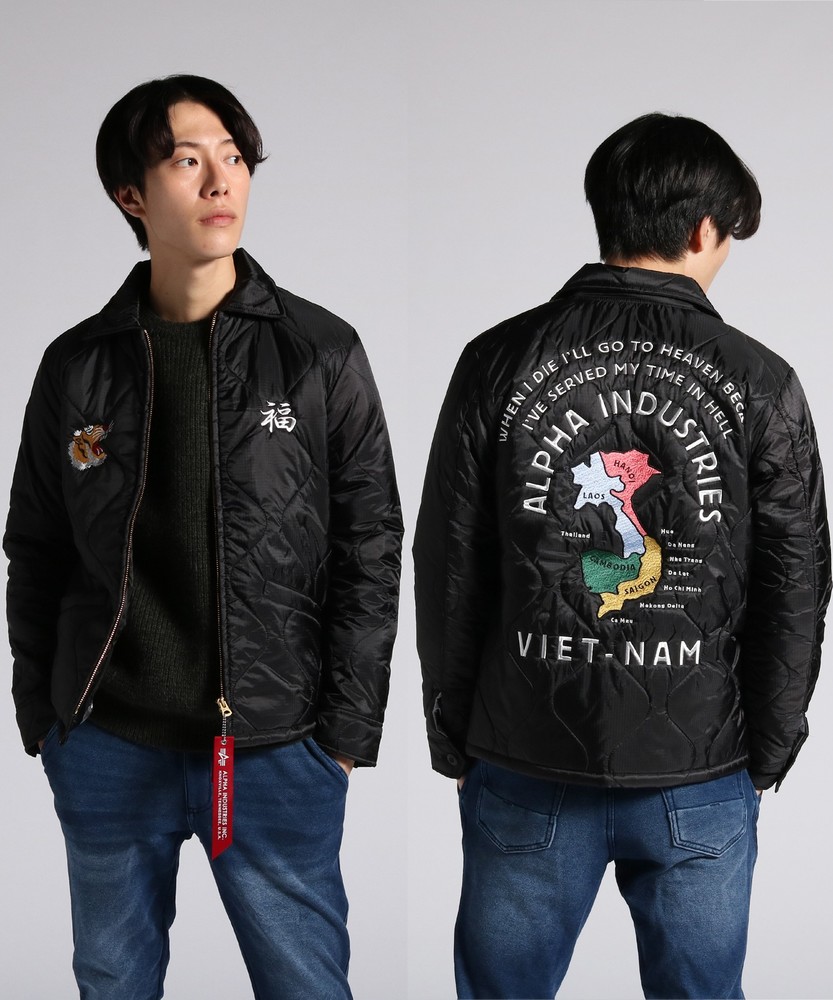 ALPHA SOUVENIR JACKET ベトナムジャケット メンズ ブラック