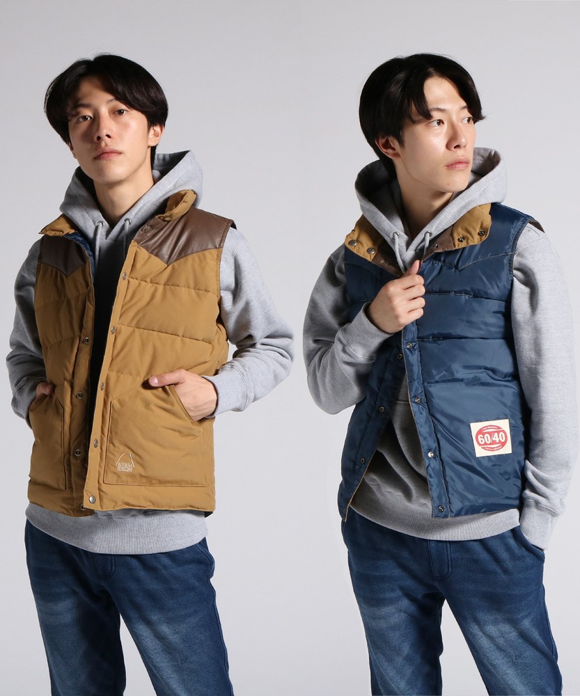 SIERRA DESIGNS 配色切り替え中綿入りベスト メンズ ベージュ