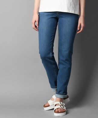 Mrs. Jeana 【自宅で試着、返品送料無料】2wayストレッチストレートデニムパンツ レディース 中濃色