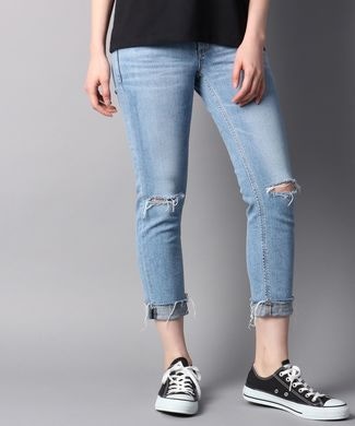 SOMETHING 【サイバーマンデー限定価格】フレイドデニムパンツ レディース 淡加工色