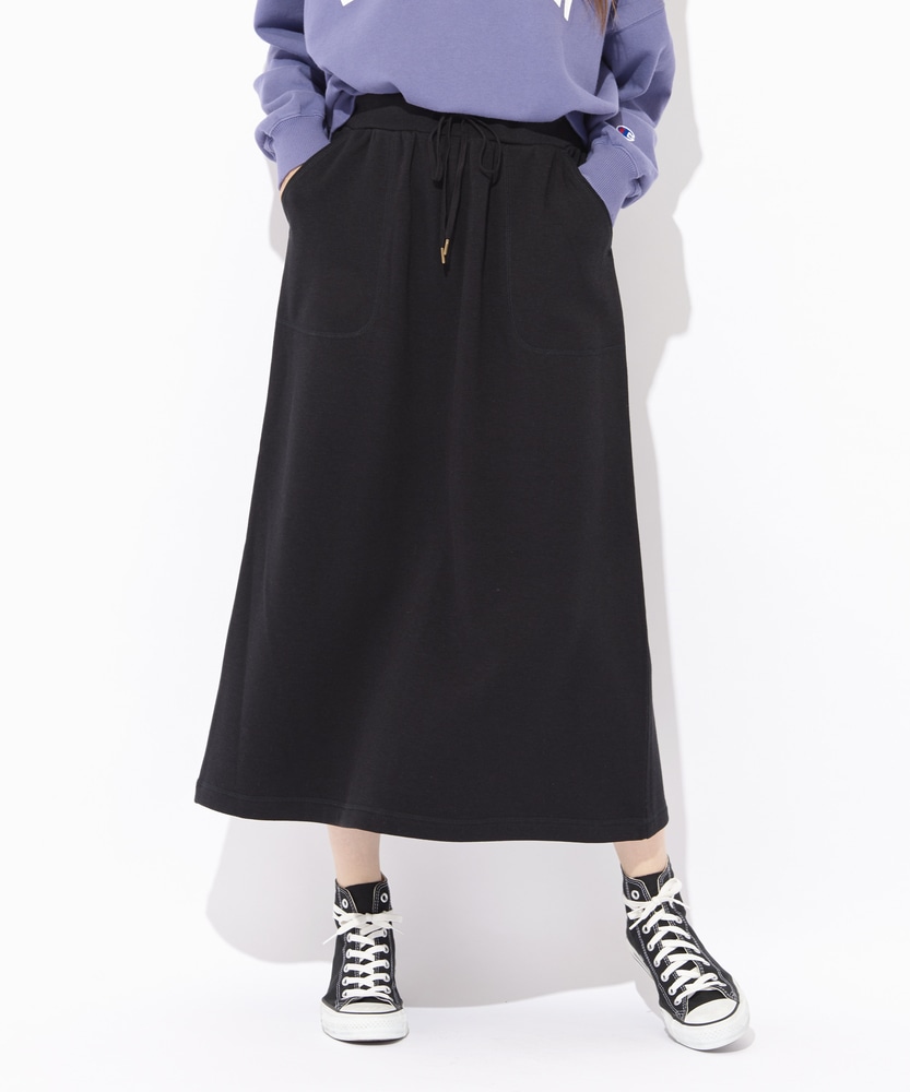 BACK NUMBER 「MOCOMOCO」カットスカート レディース ブラック