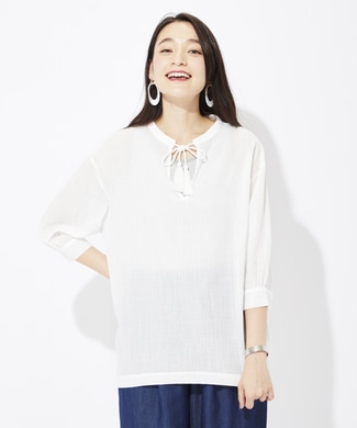 HONEYSUCKLE ROSE 【WEB限定価格】楊柳ブラウス レディース オフシロ