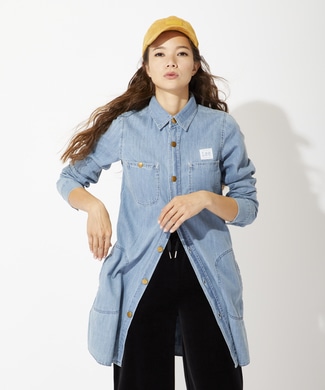 注目の商品 Lee Web限定 デニムワンピース レディース 淡加工色 かいこみ