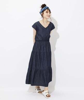 HONEYSUCKLE ROSE ティアードワンピース レディース 濃色