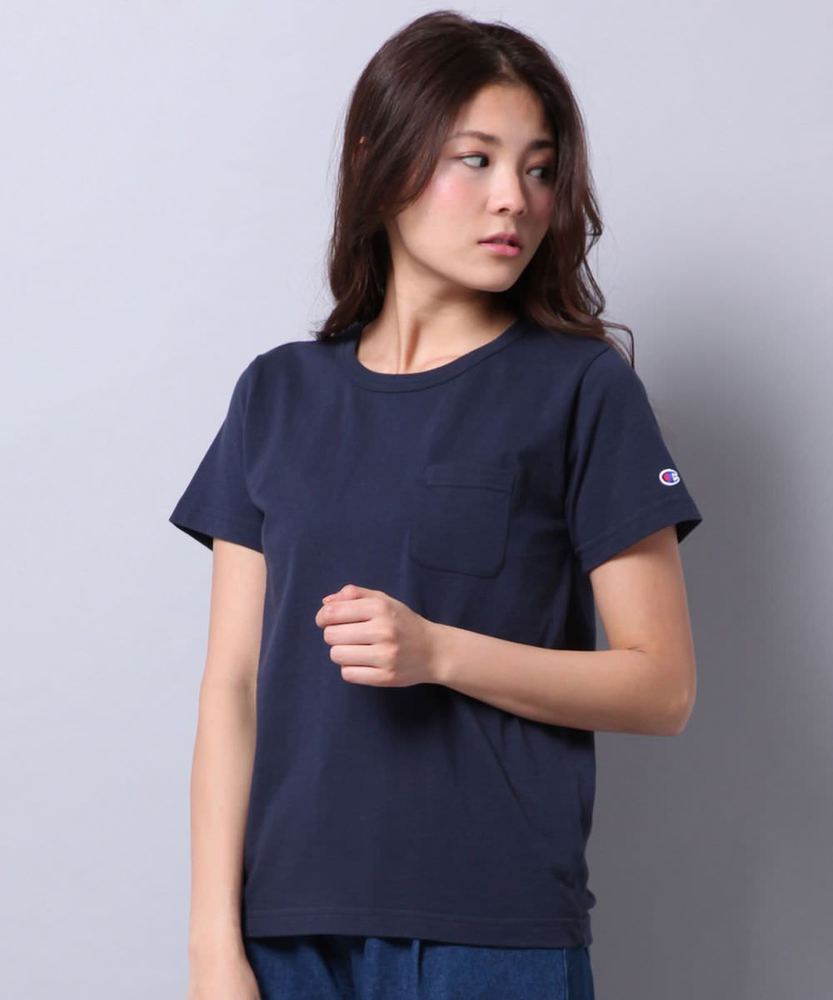 Champion 無地Tシャツ レディース ネイビー