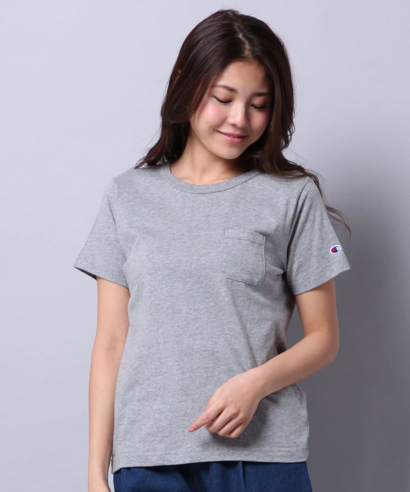 Champion 無地Tシャツ レディース グレー