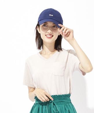 Champion ポケット付きVネック無地Tシャツ レディース ピンク