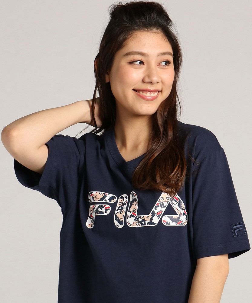 FILA ベティープリントTシャツ レディース ネイビー