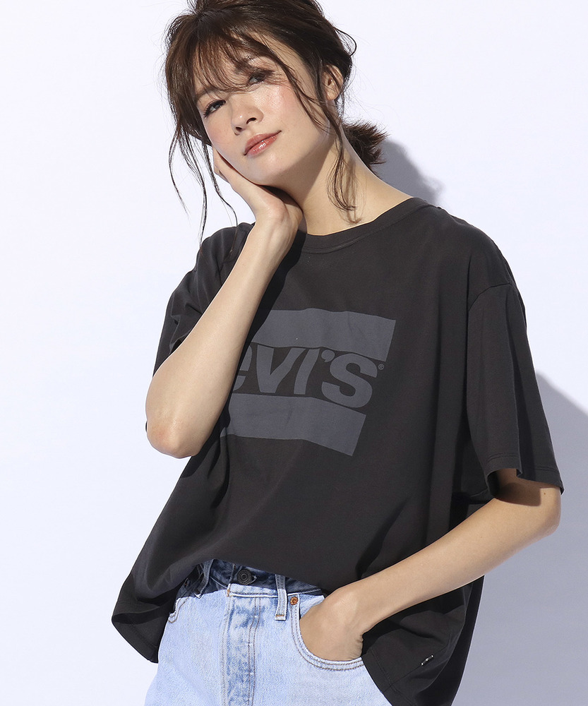 Levi's グラフィックロゴTシャツ レディース ブラック