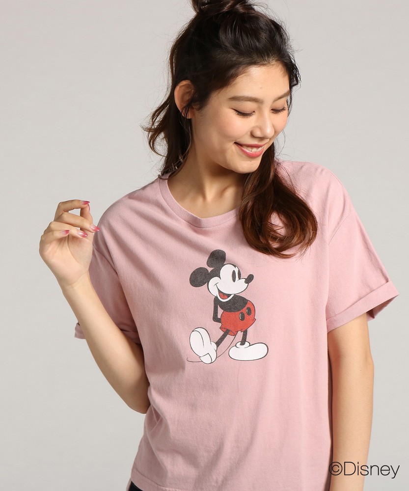 DISNEY ディズニーデザイン プリントTシャツ レディース ピンク