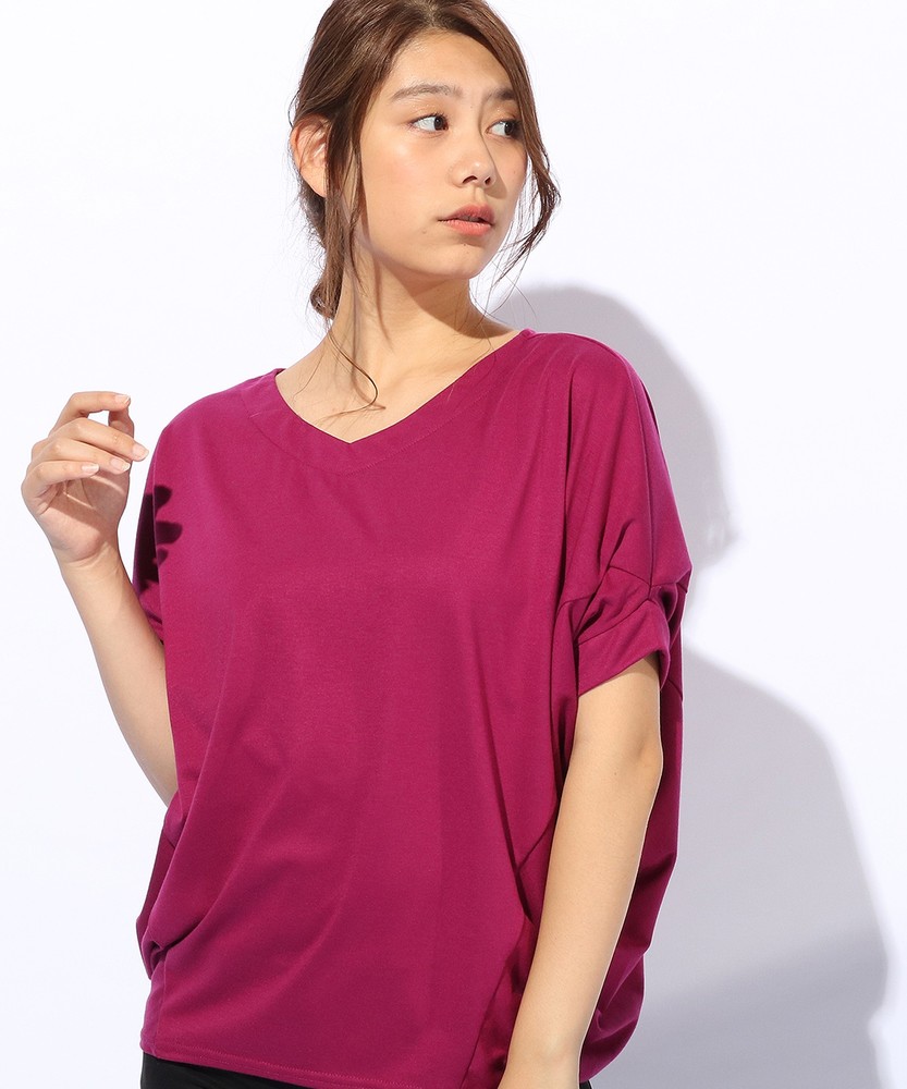 BACK NUMBER バンザイドルマンスリーブカットソー レディース パープル