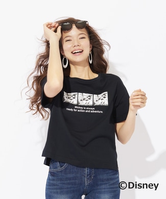 DISNEY 【WEB限定価格】ディズニーデザインプリントTシャツ(ミッキー) ダークグレー