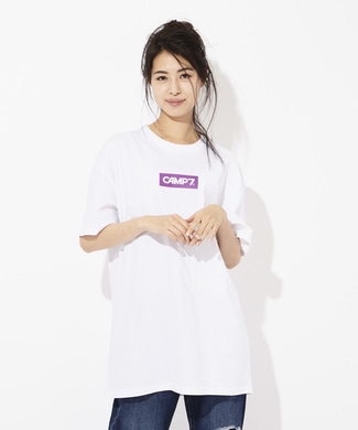 CAMP7 ボックスロゴプリントTシャツ レディース オフシロ