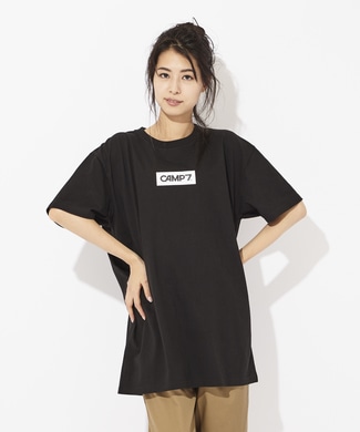 CAMP7 ボックスロゴプリントTシャツ レディース ブラック