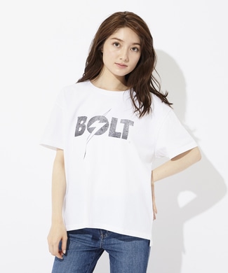 Lightning Bolt ロゴプリントTシャツ レディース *ホワイト
