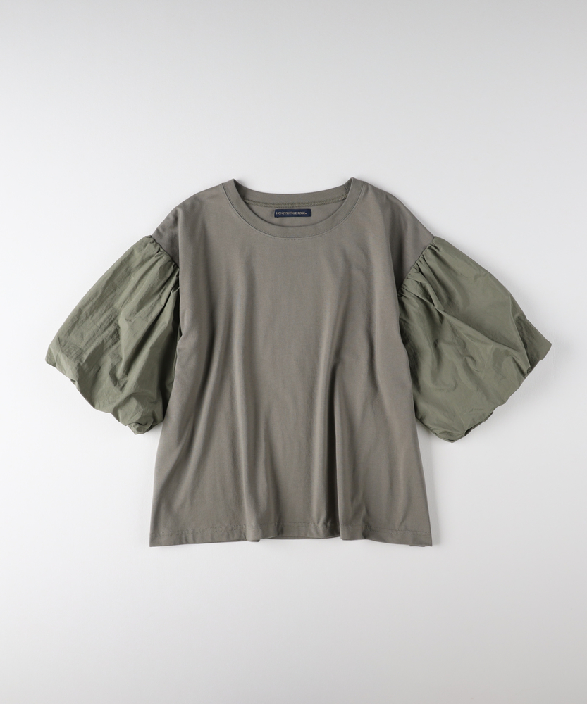 Right-on(近畿中国)の【華奢見え・接触冷感】袖バルーンTシャツ