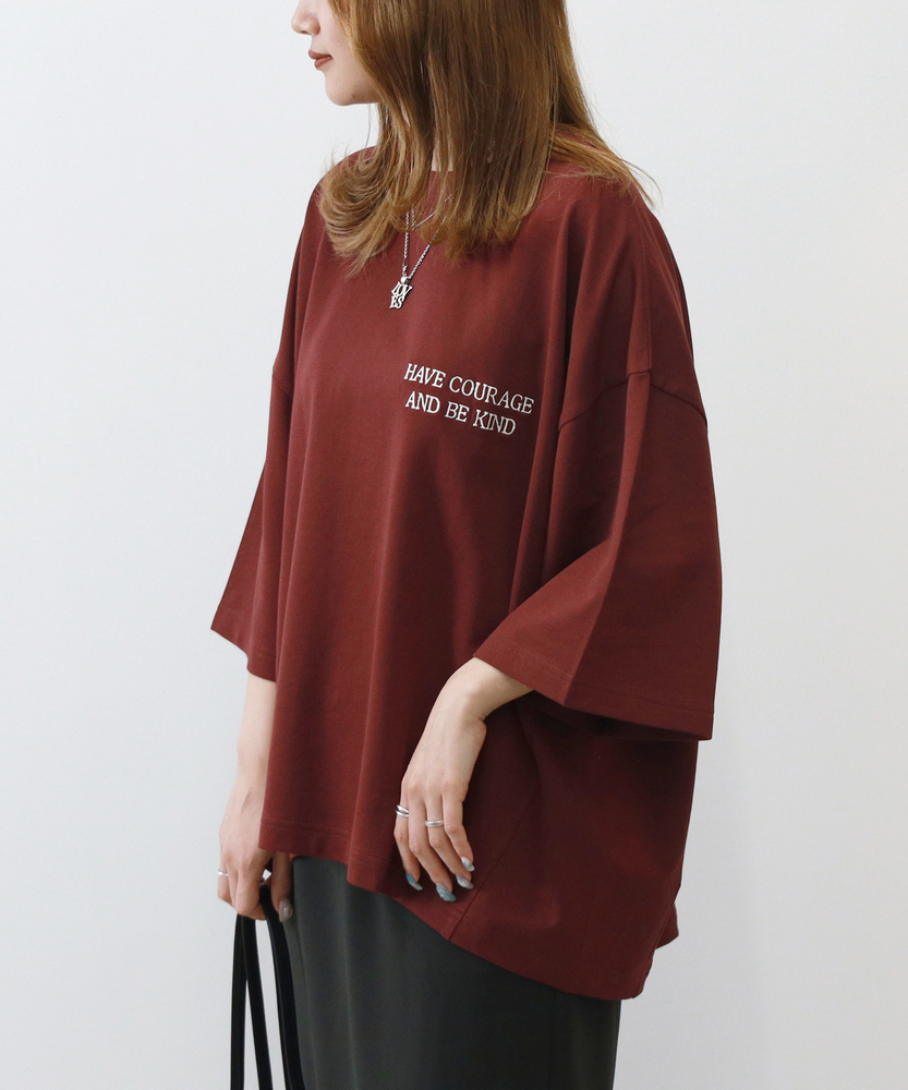 Right-on(近畿中国)の【見た目は秋、機能は夏】「インレイ」ロゴTシャツ(接触冷感/UVカット)