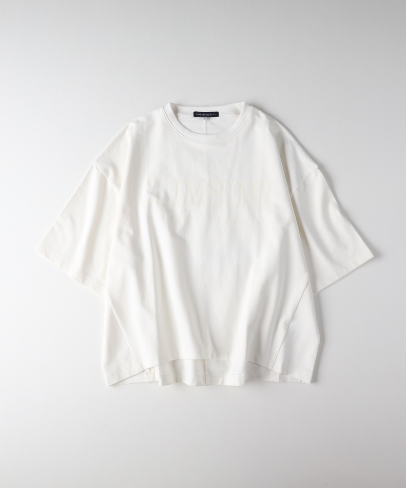 Right-on(近畿中国)の【見た目は秋、機能は夏】「インレイ」ロゴTシャツ(接触冷感/UVカット)