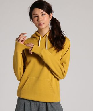 Champion プレーンスウェットパーカー レディース イエロー