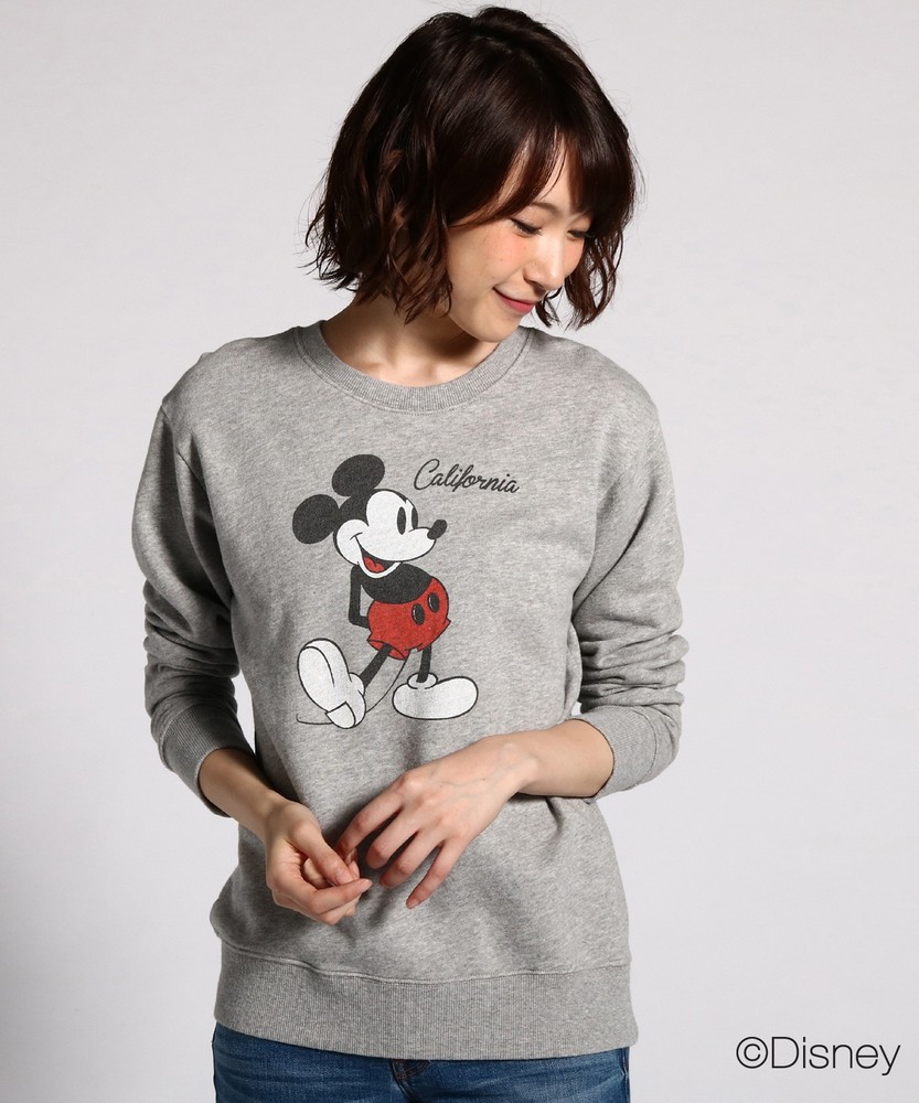 DISNEY プリントスウェットプルオーバー レディース グレー