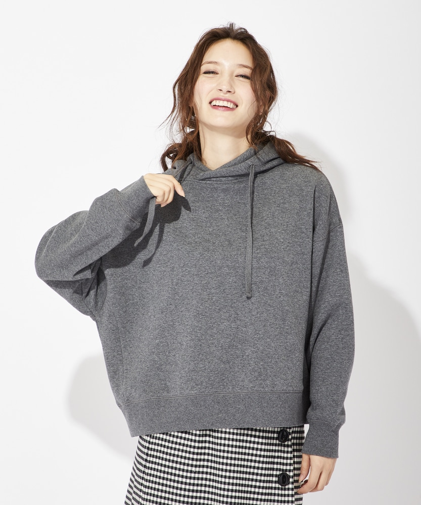 HONEYSUCKLE ROSE (K.P)裏シャギー重ねネックパーカー レディース ダークグレー