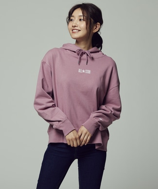 CONVERSE 【メンズ&レディーススウェット・ロンT2枚目半額】「ALL STAR」ロゴパーカー レディース ピンク