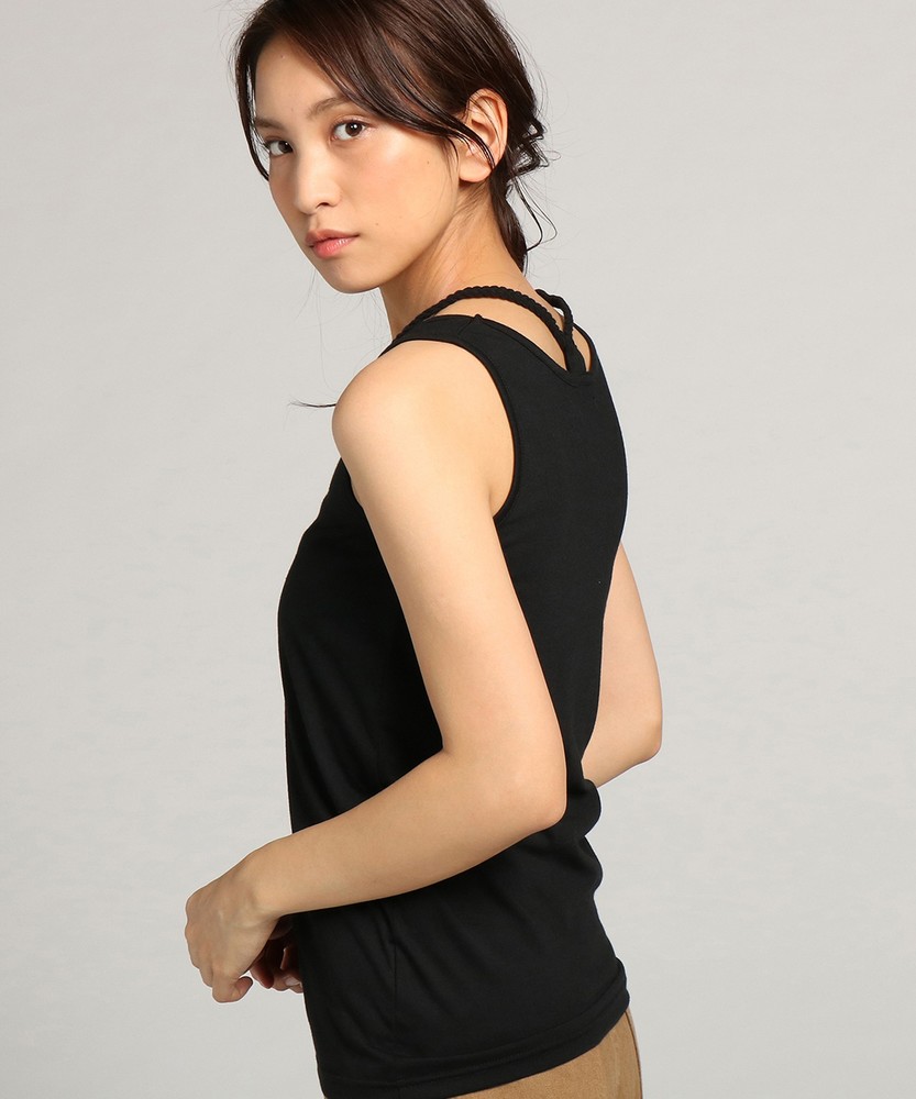 HONEYSUCKLE ROSE 三編みネックタンクトップ レディース ブラック