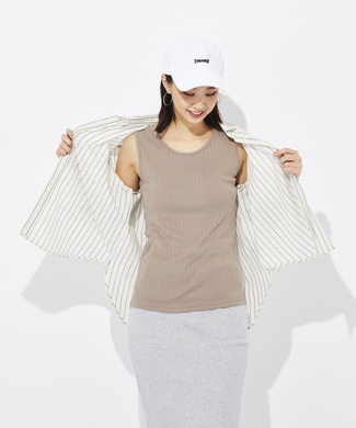 BACK NUMBER 【WEB限定価格】プリーツタンクトップ レディース ライトベージュ