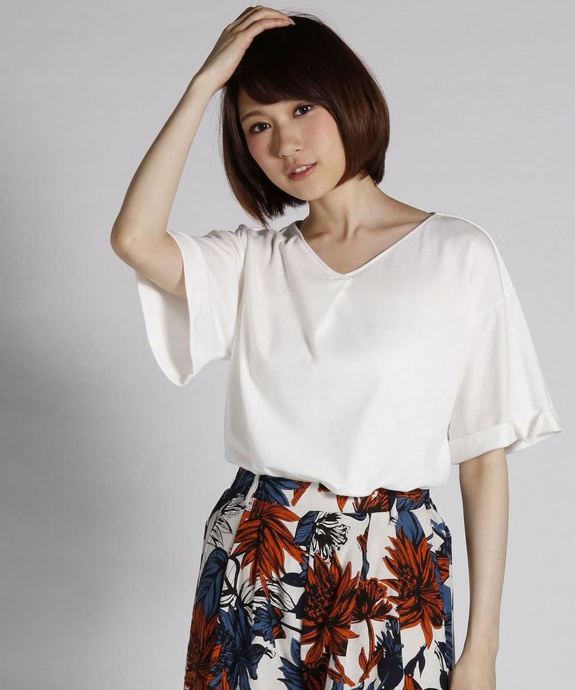 BACK NUMBER 【WEB限定価格】Vネックワイドスリーブプルオーバー レディース オフシロ