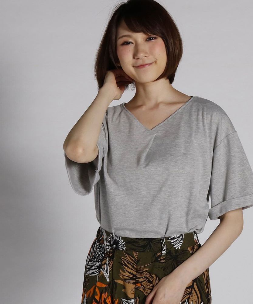 BACK NUMBER 【WEB限定価格】Vネックワイドスリーブプルオーバー レディース グレー