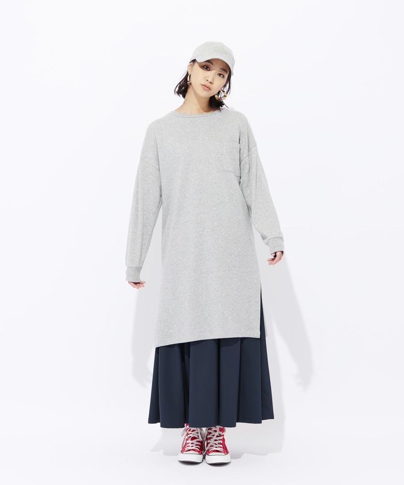 HONEYSUCKLE ROSE 裏毛ロングワンピース レディース グレー