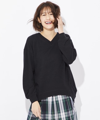 HONEYSUCKLE ROSE 【WEB限定価格】Vネックチュニック レディース ブラック
