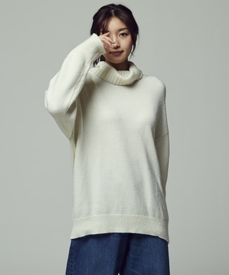 HARVARD 【期間限定20%OFF】ラムウールミックスハイネックニット レディース オフシロ