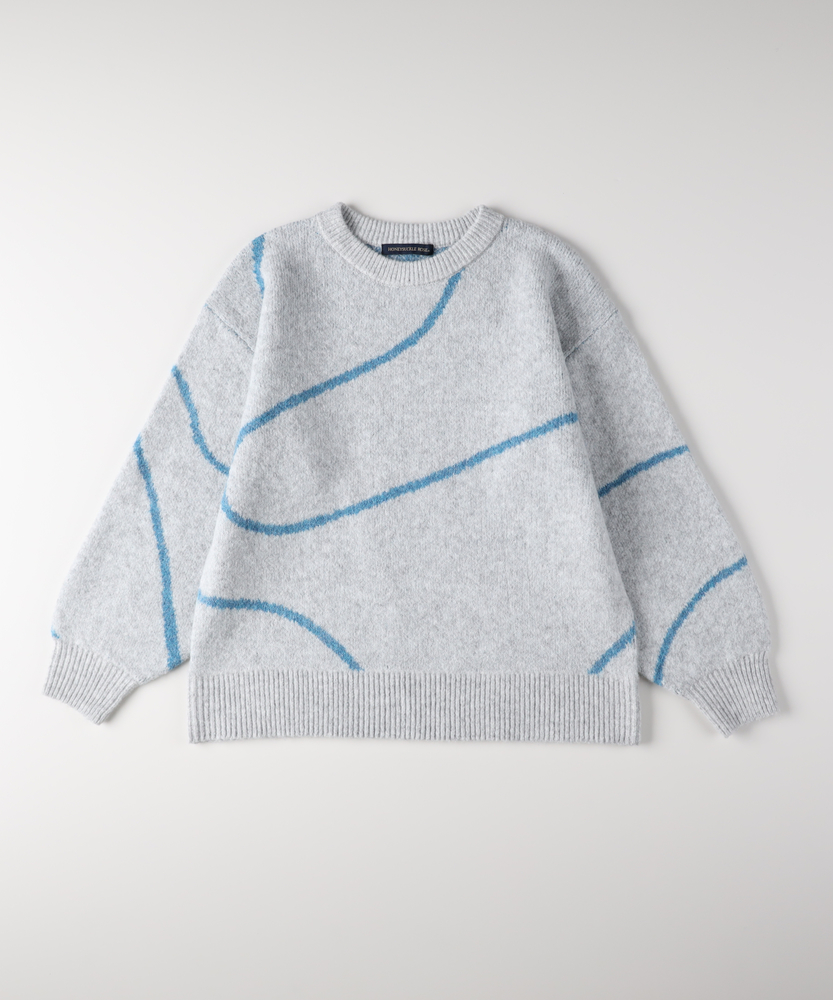 Right-on(近畿中国)のヘンケイライン柄セーター