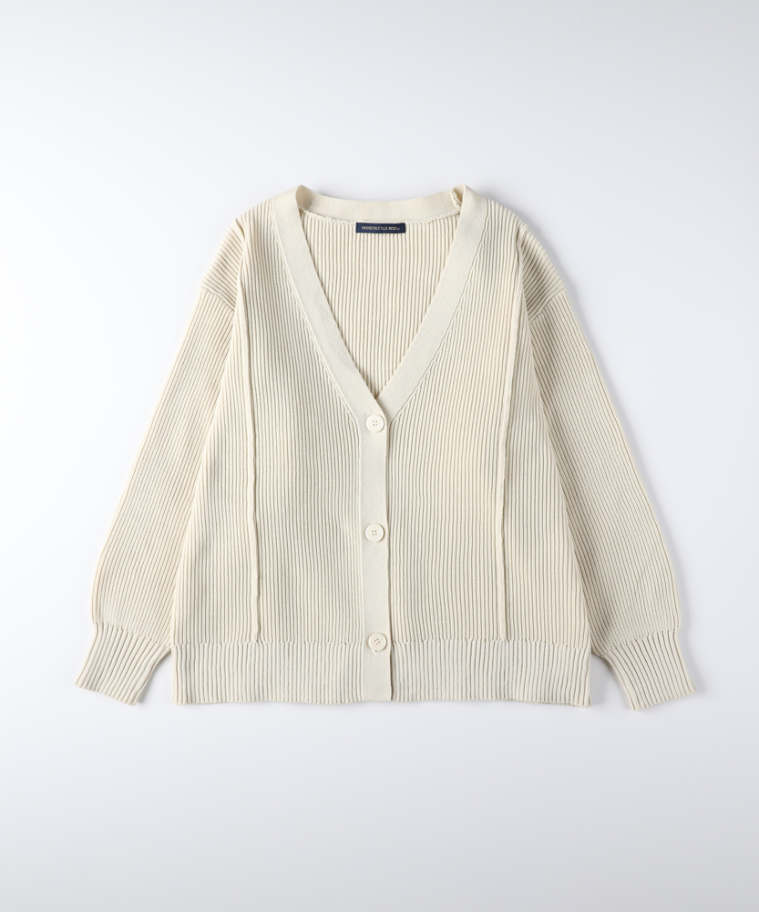 Right-on(近畿中国)の【体のラインを拾いにくい】畦編みニットカーディガン