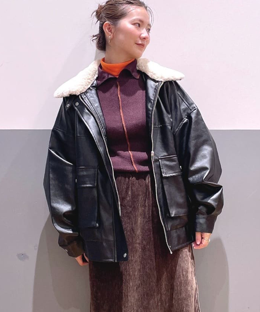 Right-on(近畿中国)の2WAYフライトジャケット(襟ボア着脱可能)(WEB限定価格 12/15まで)