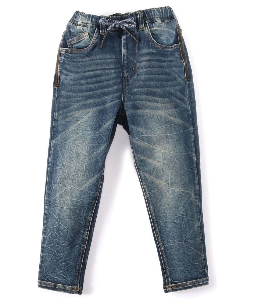 BACK NUMBER KIDS 撥水デニムテーパードパンツ キッズ 中濃加工色