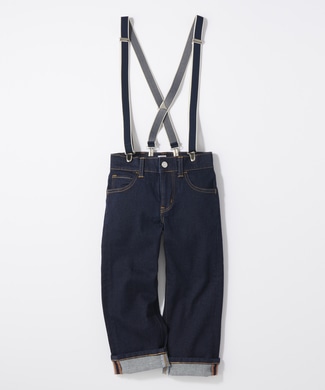EDWIN 「505」 サスペンダーデニムパンツ(ジュニアサイズ150cm) キッズ 濃色