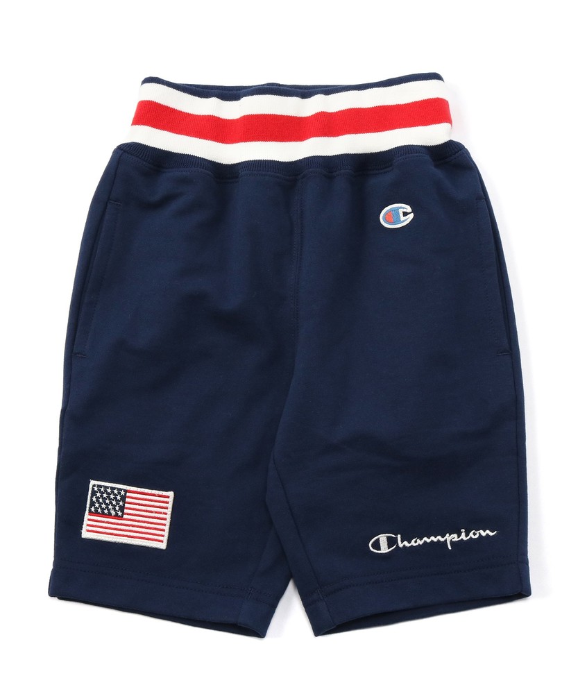 Champion リブラインショートパンツ キッズ ネイビー