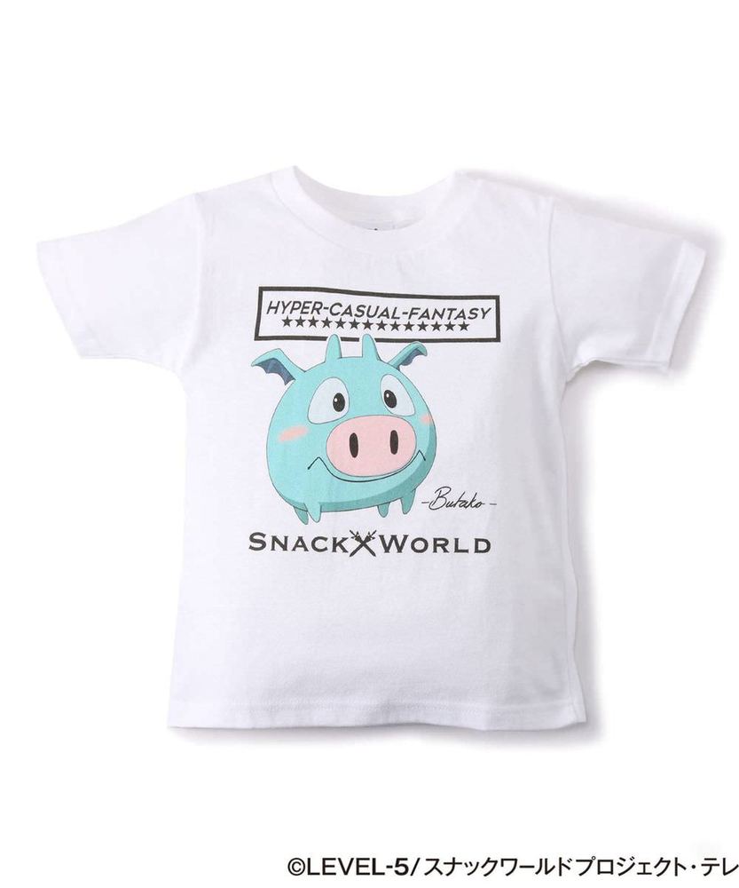 SNACK WORLD スナックワールドプリント半袖Tシャツ キッズ オフシロ